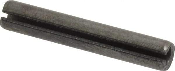 Made in USA - 1/4" Diam x 1-1/2" Long Slotted Spring Pin - Grade 1070-1090 Alloy Steel, Black Oxide Finish - Caliber Tooling