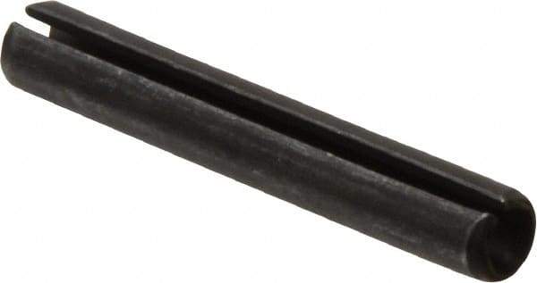 Made in USA - 1/4" Diam x 1-5/8" Long Slotted Spring Pin - Grade 1070-1090 Alloy Steel, Black Oxide Finish - Caliber Tooling