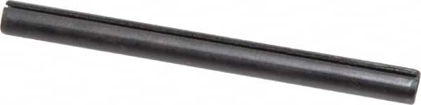 Made in USA - 1/4" Diam x 3" Long Slotted Spring Pin - Grade 1070-1090 Alloy Steel, Black Oxide Finish - Caliber Tooling