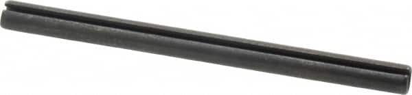 Made in USA - 1/4" Diam x 3-1/2" Long Slotted Spring Pin - Grade 1070-1090 Alloy Steel, Black Oxide Finish - Caliber Tooling