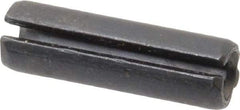 Made in USA - 3/8" Diam x 1-1/4" Long Slotted Spring Pin - Grade 1070-1090 Alloy Steel, Black Oxide Finish - Caliber Tooling