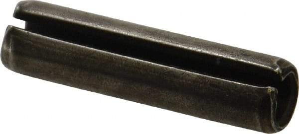 Made in USA - 3/8" Diam x 1-1/2" Long Slotted Spring Pin - Grade 1070-1090 Alloy Steel, Black Oxide Finish - Caliber Tooling