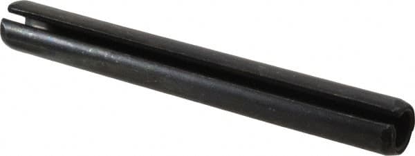 Made in USA - 3/8" Diam x 3-1/4" Long Slotted Spring Pin - Grade 1070-1090 Alloy Steel, Black Oxide Finish - Caliber Tooling