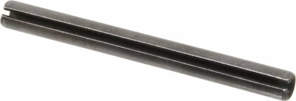 Made in USA - 3/8" Diam x 4" Long Slotted Spring Pin - Grade 1070-1090 Alloy Steel, Black Oxide Finish - Caliber Tooling