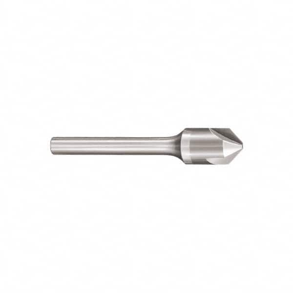 SGS - 5/8" Head Diam, 3/8" Shank Diam, 3 Flute 90° Solid Carbide Countersink - Caliber Tooling