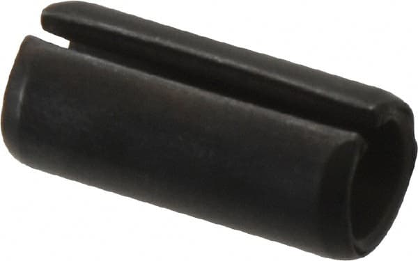 Made in USA - 7/16" Diam x 1" Long Slotted Spring Pin - Grade 1070-1090 Alloy Steel, Black Oxide Finish - Caliber Tooling