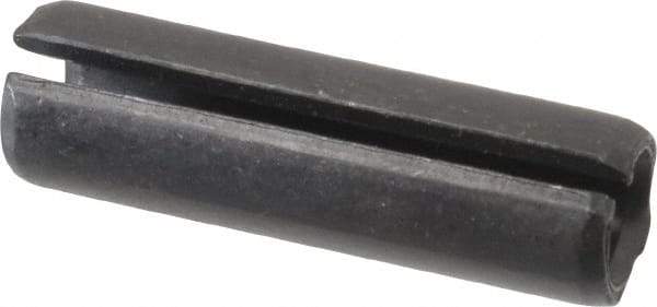 Made in USA - 7/16" Diam x 1-1/2" Long Slotted Spring Pin - Grade 1070-1090 Alloy Steel, Black Oxide Finish - Caliber Tooling