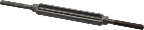 Made in USA - 2,200 Lb Load Limit, 1/2" Thread Diam, 6" Take Up, Steel Stub & Stub Turnbuckle - 7-1/2" Body Length, 3/4" Neck Length, 14" Closed Length - Caliber Tooling