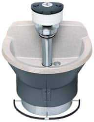 Bradley - Semi-Circular, Foot-Controlled, Internal Drain, 36" Diam, 3 Person Capacity, Bradstone, Wash Fountain - 1.25 GPM, 9" Bowl Depth, 29-1/4" High - Caliber Tooling