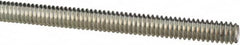 Made in USA - 1/4-20 UNC (Coarse), 3' Long, Low Carbon Steel Threaded Rod - Zinc-Plated Finish, Right Hand Thread - Caliber Tooling