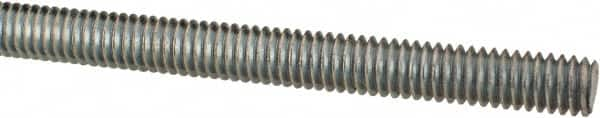 Made in USA - 5/16-18 UNC (Coarse), 3' Long, Low Carbon Steel Threaded Rod - Zinc-Plated Finish, Right Hand Thread - Caliber Tooling