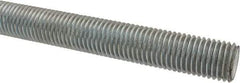 Made in USA - 7/8-9 UNC (Coarse), 3' Long, Low Carbon Steel Threaded Rod - Zinc-Plated Finish, Right Hand Thread - Caliber Tooling