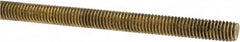 Made in USA - #10-32 UNF (Fine), 3' Long, Brass Threaded Rod - Right Hand Thread - Caliber Tooling