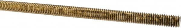 Made in USA - 5/16-18 UNC (Coarse), 3' Long, Brass Threaded Rod - Right Hand Thread - Caliber Tooling