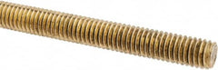 Made in USA - 3/8-16 UNC (Coarse), 3' Long, Brass Threaded Rod - Right Hand Thread - Caliber Tooling