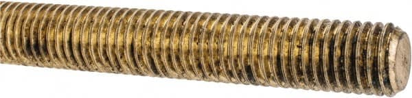 Made in USA - 5/8-11 UNC (Coarse), 3' Long, Brass Threaded Rod - Right Hand Thread - Caliber Tooling