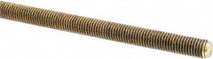 Made in USA - 1/4-28 UNF (Fine), 3' Long, Brass Threaded Rod - Right Hand Thread - Caliber Tooling