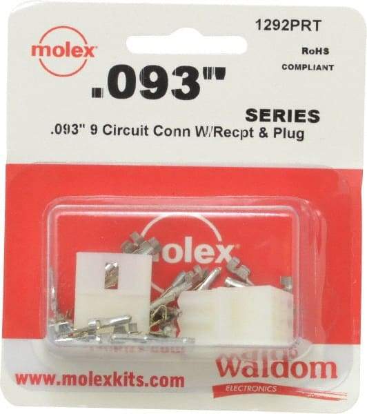 Molex - 9 Circuit, 9 AWG, 0.093 Inch Pin Diameter, Modular Receptacle Plug Connector Package - RoHS Compliant - Caliber Tooling