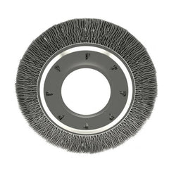 Osborn - 6" OD, 2" Arbor Hole, Crimped Nylon Wheel Brush - 7/8" Face Width, 1-1/16" Trim Length, 6,000 RPM - Caliber Tooling