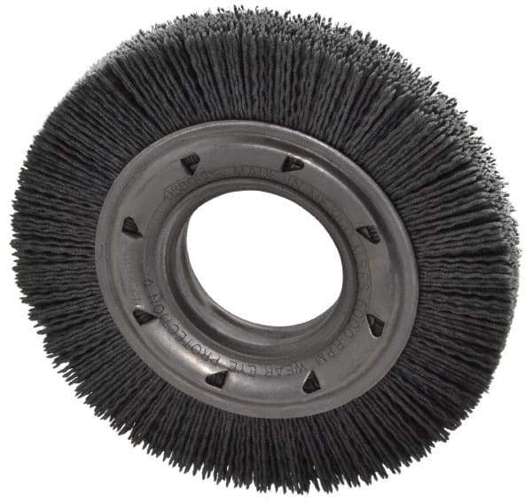 Osborn - 6" OD, 2" Arbor Hole, Crimped Nylon Wheel Brush - 7/8" Face Width, 1-1/16" Trim Length, 6,000 RPM - Caliber Tooling