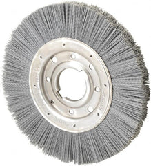 Osborn - 10" OD, 2" Arbor Hole, Crimped Nylon Wheel Brush - 1" Face Width, 2-1/16" Trim Length, 3,600 RPM - Caliber Tooling