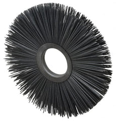 Osborn - 8" OD, 2" Arbor Hole, Crimped Nylon Wheel Brush - 1/2" Face Width, 2-5/8" Trim Length, 5,500 RPM - Caliber Tooling