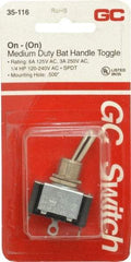 GC/Waldom - SPDT Medium Duty On-On Toggle Switch - Solder Lug Terminal, Bat Handle Actuator, 1/4 hp at 125/250 VAC hp, 125 VAC at 6 A & 250 VAC at 3 A - Caliber Tooling