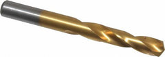 Chicago-Latrobe - 0.295" 135° Spiral Flute High Speed Steel Screw Machine Drill Bit - TiN Finish, Right Hand Cut, 1-9/16" Flute Length, 2-3/4" OAL, Split Point, Straight Shank - Caliber Tooling