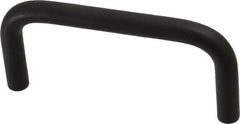 Amatom Electronic Hardware - 3-5/16" Long x 1-1/2" High, Round Handle - Black Anodized, Aluminum, 3" Center to Center - Caliber Tooling