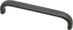 Amatom Electronic Hardware - 4-9/32" Long x 0.44" Wide x 1" High, Oval Handle - Black Anodized, Aluminum, 4" Center to Center - Caliber Tooling