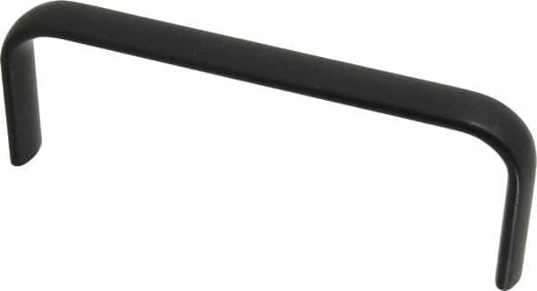 Amatom Electronic Hardware - 6-9/32" Long x 0.63" Wide x 2-1/4" High, Oval Handle - Black Anodized, Aluminum, 6" Center to Center - Caliber Tooling