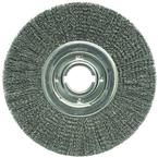 12" Diameter - 2" Arbor Hole - Crimped Steel Wire Straight Wheel - Caliber Tooling