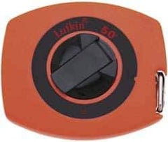 Lufkin - 50' x 3/8" Yellow Blade Tape Measure - 1/8" Graduation, B1 Graduation Style, High-Visibility Orange Case - Caliber Tooling