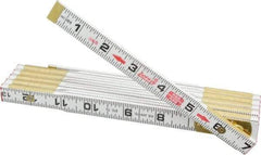 Lufkin - 6' Long, 1/16" Graduation, Folding Rule - 5/8" Wide, Wood - Caliber Tooling