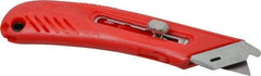 PHC - Retractable Utility Knife - 1-5/8" Blade, Red Plastic Handle, 1 Blade Included - Caliber Tooling