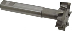 Interstate - 2-1/2" Cut Diam, 1" Cut Width, 23mm Neck Diam, 1" Shank Diam, 6-5/8" OAL, M42 Cobalt T-Slot Cutter - Staggered Teeth, 12 Teeth - Caliber Tooling