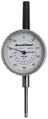 TESA Brown & Sharpe - 1/4" Range, 0-50-0 Dial Reading, 0.001" Graduation Dial Drop Indicator - 1-11/16" Dial, 0.1" Range per Revolution, Revolution Counter - Caliber Tooling