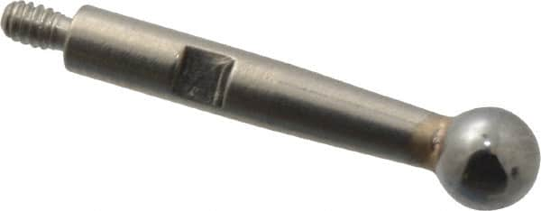 TESA Brown & Sharpe - 3mm Ball Diam, Carbide, Ball Test Indicator Contact Point - 1/2" Contact Point Length, Use with Brown & Sharpe BesTest 599 Series - Caliber Tooling