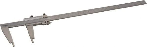 Mitutoyo - 0 to 24" Stainless Steel Vernier Caliper - 0.0010" Graduation, 100mm Jaw Depth, 0.002" Accuracy - Caliber Tooling