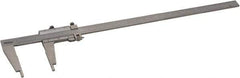 Mitutoyo - 0 to 24" Stainless Steel Vernier Caliper - 0.0010" Graduation, 100mm Jaw Depth, 0.002" Accuracy - Caliber Tooling