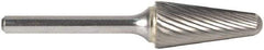 M.A. Ford - 3mm Cut Diam, 3mm Shank Diam, Cylinder with Radius Head Double Cut Burr - Carbide, Radius End, 12.7mm LOC, 76mm OAL - Caliber Tooling