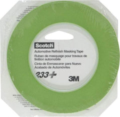 3M - 1/4" Wide x 60 Yd Long Green Paper Masking Tape - Series 401+/233+, 6.7 mil Thick, 25 In/Lb Tensile Strength - Caliber Tooling