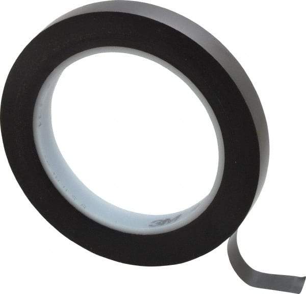 3M - Black Solid Color Vinyl Tape - 1/2" Wide x 108' Long x 5.2 mil Thick, General Traffic - Caliber Tooling