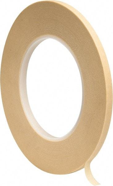 3M - 1/4" Wide x 60 Yd Long Tan Paper Masking Tape - Series 2380, 7.2 mil Thick, 28 In/Lb Tensile Strength - Caliber Tooling