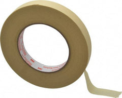 3M - 3/4" Wide x 60 Yd Long Tan Paper Masking Tape - Series 2380, 7.2 mil Thick, 28 In/Lb Tensile Strength - Caliber Tooling