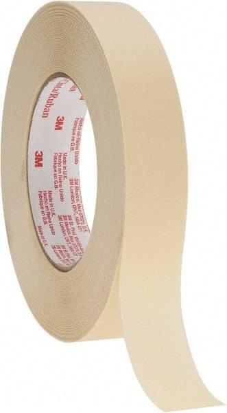 3M - 1" Wide x 60 Yd Long Tan Paper Masking Tape - Series 2380, 7.2 mil Thick, 28 In/Lb Tensile Strength - Caliber Tooling