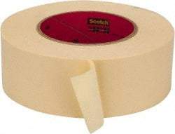 3M - 2" Wide x 60 Yd Long Tan Paper Masking Tape - Series 2393, 7.6 mil Thick, 28 In/Lb Tensile Strength - Caliber Tooling