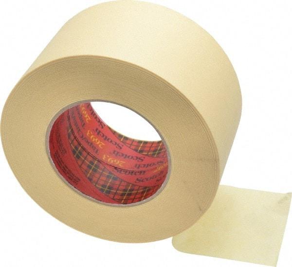 3M - 3" Wide x 60 Yd Long Tan Paper Masking Tape - Series 2693, 7.9 mil Thick, 29 In/Lb Tensile Strength - Caliber Tooling