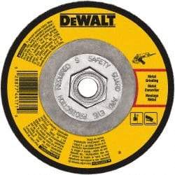 DeWALT - 24 Grit, 5" Wheel Diam, 1/4" Wheel Thickness, Type 27 Depressed Center Wheel - Aluminum Oxide, Resinoid Bond, 12,200 Max RPM - Caliber Tooling