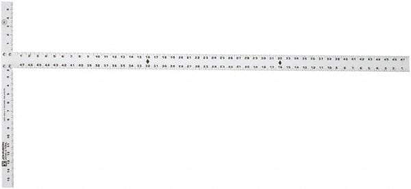 Johnson Level & Tool - 48" Blade Length x 1-1/2" Blade Width, 22" Base Length x 2" Base Width Aluminum Square - 0.008" Accuracy - Caliber Tooling